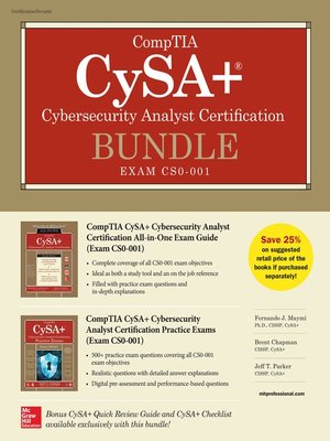 cover image of CompTIA CySA+ Cybersecurity Analyst Certification Bundle (Exam CS0-001)